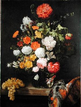 Still life of Flowers and grapes c.1675