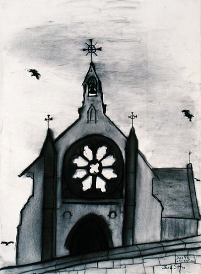 Irish Church, 1994 (charcoal on paper)  von Jacob  Sutton