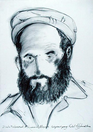 Shah Mahmmad, Muhammed Nizam, 40 Years Young, Kabul, Afghanistan, 2002 (charcoal on paper)  von Jacob  Sutton