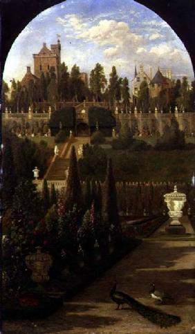 Drummond Castle, Perthshire, seen from the Gardens 1847