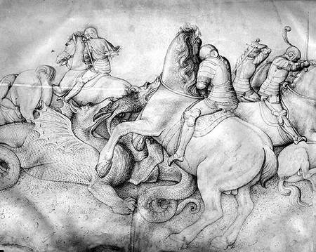Battle against dragons von Jacopo Bellini