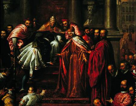 Pope Alexander III (1105-81) and Doge Sebastiano Ziani (c.1102-80) Send the Young Ottone to Frederic von Jacopo Palma il Giovane