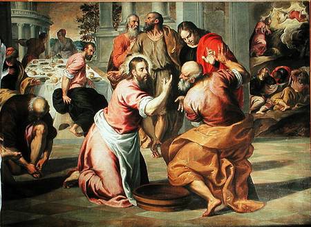 The washing of the feet von Jacopo Palma il Giovane