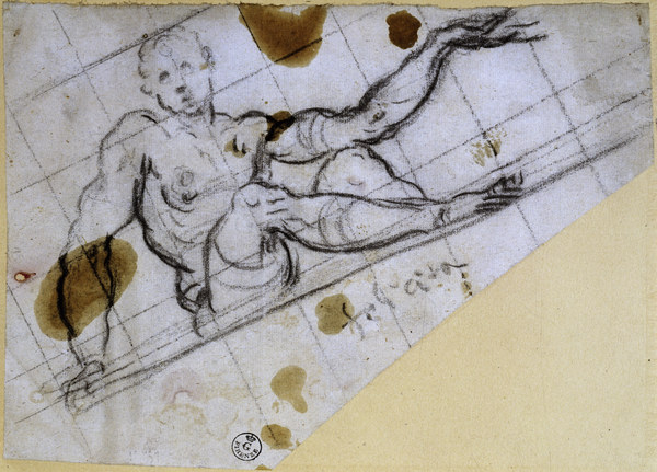 J.Tintoretto, Studie sitzender Mann von Jacopo Robusti Tintoretto