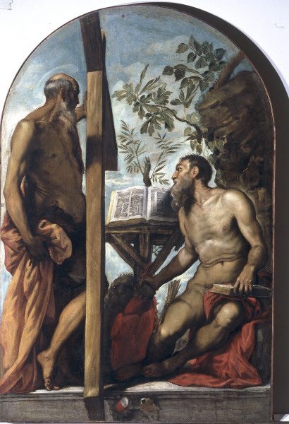 Tintoretto /Andreas & Jerome/ Ptg./ C16 von Jacopo Robusti Tintoretto