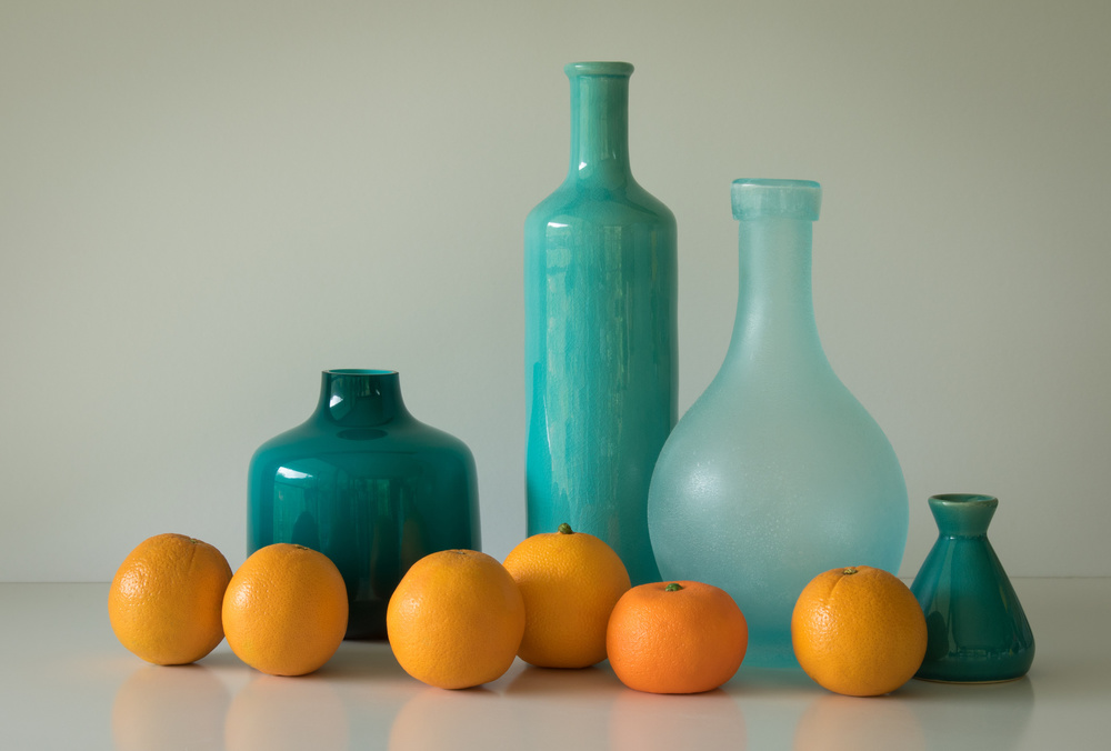 Blau mit Orangen von Jacqueline Hammer