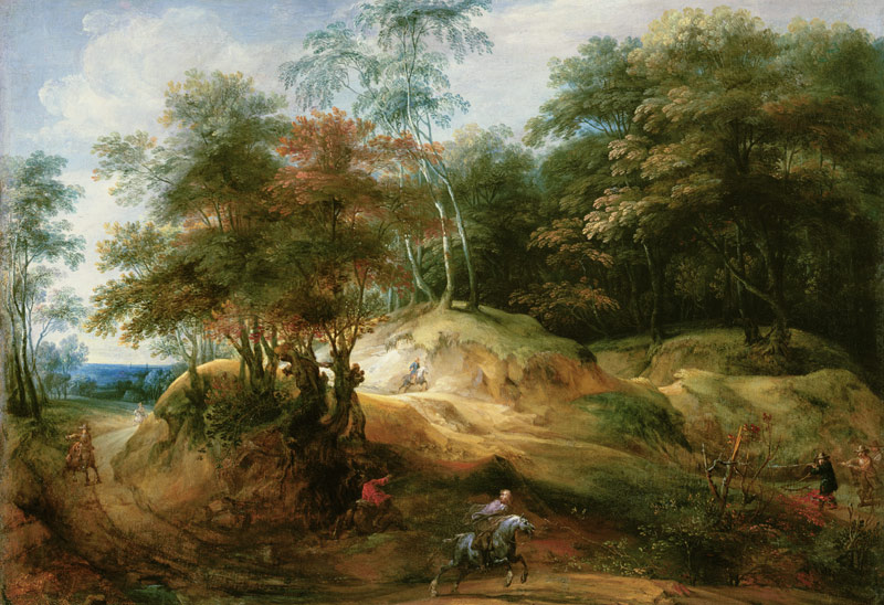 Forest Landscape with Ambush von Jacques Fouquieres