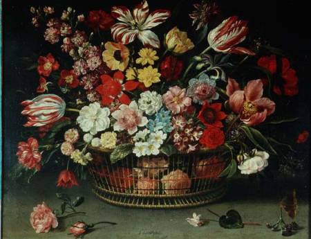 A Basket of Flowers von Jacques Linard