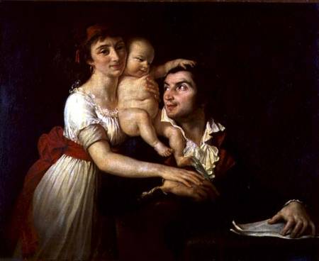 Camille Desmoulins (1760-94) his wife Lucile (1771-94) and their son Horace-Camille (1792-1825) von Jacques Louis David
