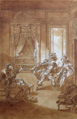 'I am going to kill him...', scene from act II of 'The Marriage of Figaro' by Pierre-Augustin Caron von Jacques Philippe Joseph de Saint-Quentin