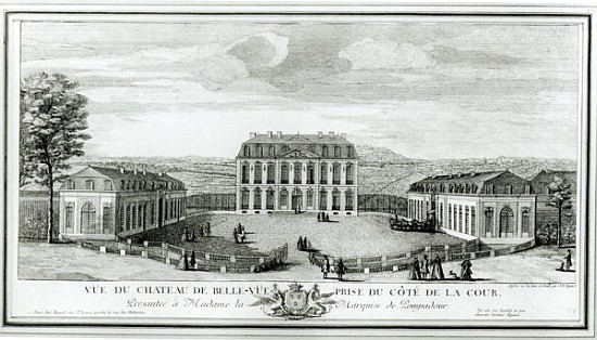 View of the Courtyard Facade of the Bellevue Castle, c.1750 von Jacques Rigaud