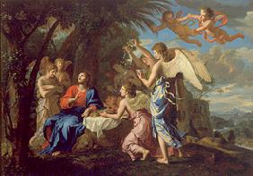 Christus wird von Engeln bedient 1650