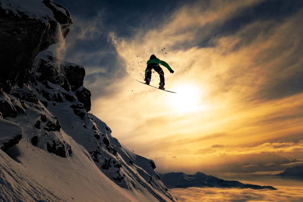 Sunset Snowboarding von Jakob Sanne