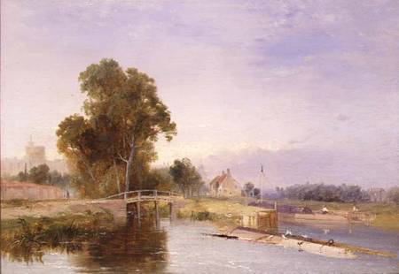 Barge by Lock Gate, Windsor Beyond von James Baker Pyne