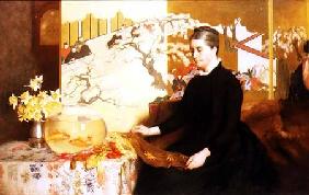 Lady With Japanese Screen and Goldfish (Portrait of the Artist's Mother)