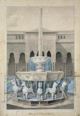 Fountain in the Court of the Lions, Alhambra, from 'The Arabian Antiquities of Spain' published