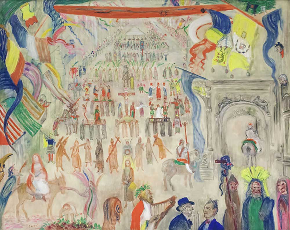 Die Prozession der Büßer, Veurne, 1913 von James Ensor