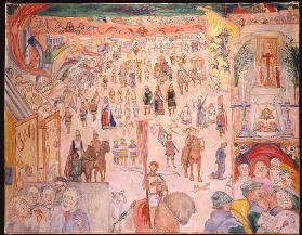 Die Prozession des Heiligen Godelieve von Ghistelles; Die Prozession des Heiligen Godelieve in Ghist 1932