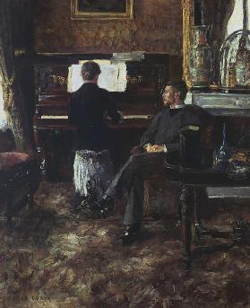 Russische Musik, 1881, von James Ensor (1860-1949), Öl auf Leinwand, 133x100 cm. Belgien, 19. Jahrhu