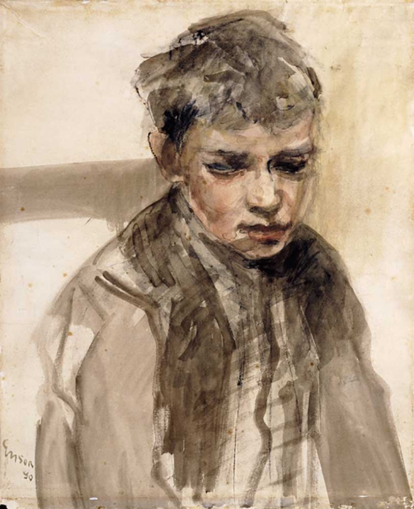 Studie eines Jungen; Etüde de Jeune Garcon, 1890 von James Ensor