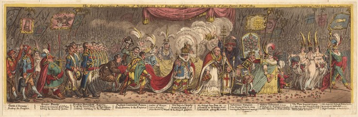 Die Krönungsprozession Napoleons von James Gillray