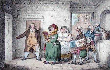 An Old Maid on a Journey, designed by Brownlow North, published by Hannah Humphrey von James Gillray