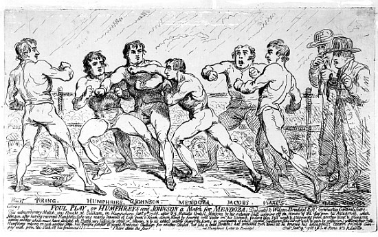 The Famous Battle Between Richard Humphreys and Daniel Mendoza, January 9th 1788 von James Gillray