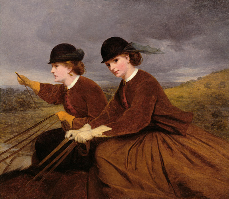 On the Downs - Two Ladies Riding Side-Saddle von James Hayllar