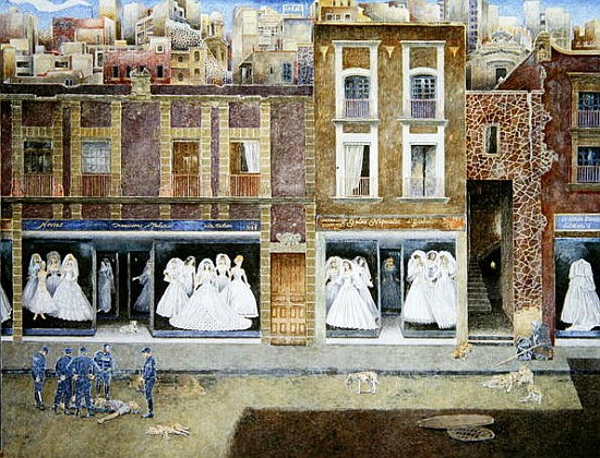 An Incident in the Street of Brides, 2001 (oil on canvas)  von  James  Reeve