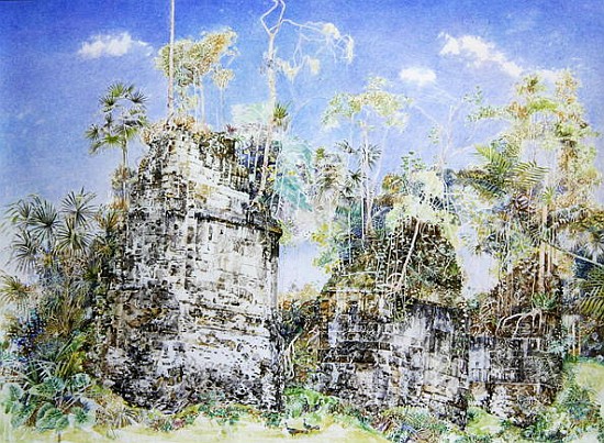 Tikal Ruin, c.1984 (w/c on paper)  von  James  Reeve