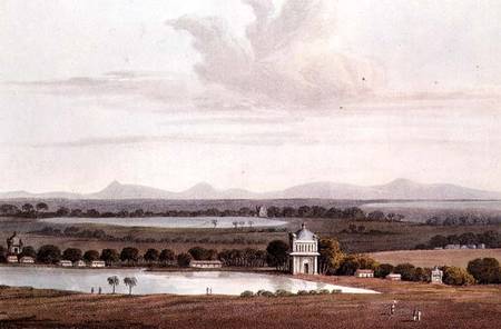 Second view looking north from the Pagoda near Conjeveram, from 'Journal of a Voyage in 1811 and 181 von James Wathen