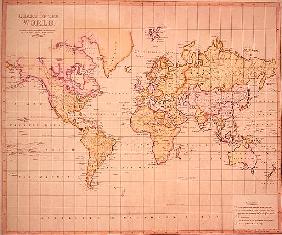 Chart of the World, printed at the Lithographic Establishment, Horse Guards, 1821 ()
