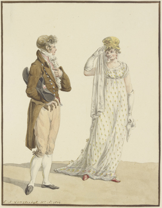 Ein Herr und eine Dame (Modebild) von Jan Anthonie Langendijk