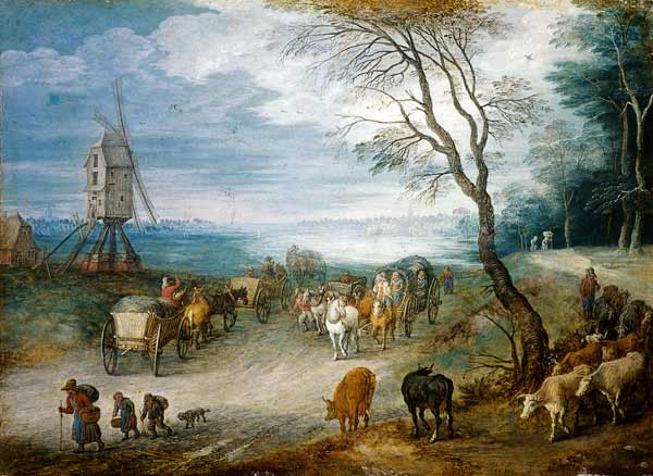 Landschaft mit Windmühle von Jan Brueghel d. Ä.