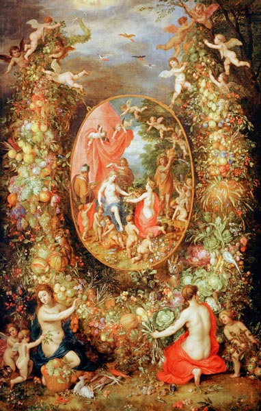 Fruchtgirlande mit Cybele von Jan Brueghel d. Ä.