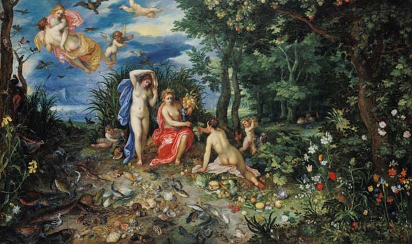 Ceres und die vier Elemente (Figuren von Hendrick v. Balen) von Jan Brueghel d. Ä.