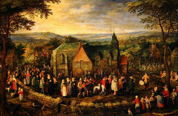 Country Life with a Wedding Scene (oil on canvas) von Jan Brueghel d. Ä.