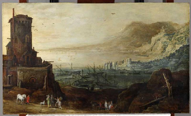 Hafenlandschaft mit Befestigungsturm von Jan Brueghel d. Ä.