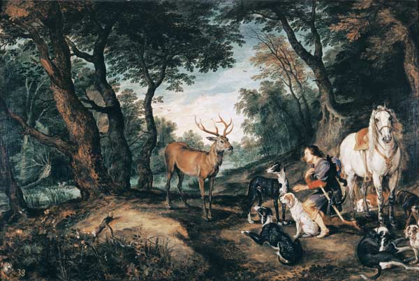 Der heilige Hubertus. von Jan Brueghel d. Ä.