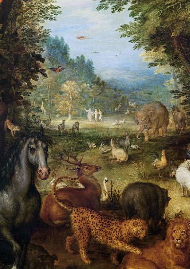 Earth, or The Earthly Paradise, detail of animals 1607-08