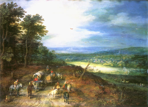 Weite Landschaft mit Reisenden von Jan Brueghel d. Ä.