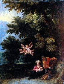 Die hl. Familie bei der Ruhe auf der Flucht nach Ägypten von Jan Brueghel d. J.