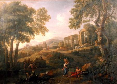 Classical landscape with figures and ruins von Jan Frans van Bloemen