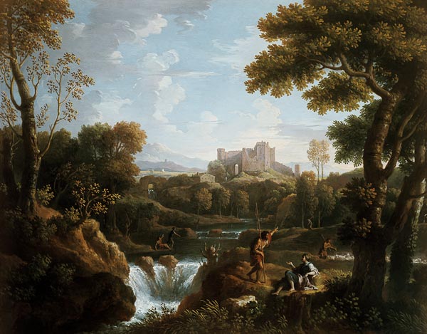 Arcadian landscape with shepherds von Jan Frans van Bloemen