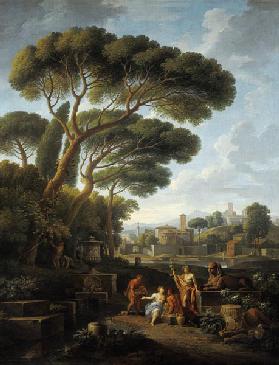 Figures in a Roman landscape 18. Jh.