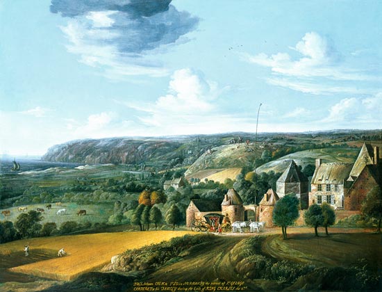 View of Potrel Manor, near Dragey in Normandy von Jan Griffier d.Ä.