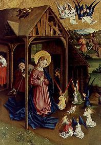 Maria und Engel, das Christkind anbetend, Tafel vom Marienfelder Altar 1457