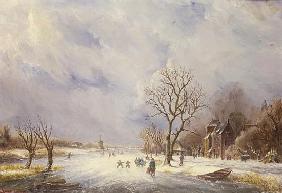 Winter Canal Scene, 19th century