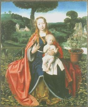 Madonna mit Kind in einer Landschaft 1. Viertel