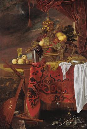 Still Life with Basket of Fruit and Landscape beyond c.1643